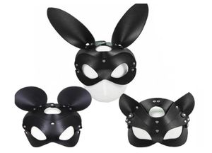 Maschera per testa fetish BDSM Bondage Restendie Funnio con coniglietto con coniglietto con coniglietto con coniglietto con coniglietto per coniglietto per uomo donna cosplay Games3027448