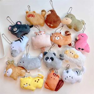 Plush Keychains Mini cartoon cute zoo series plush doll keychain pendant creative small animal plush backpack pendant S2452803