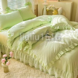 Bedding sets Home Textiles Designer bedding sets bow craft lace bed sheet 4-piece set single and double quilt set 3-piece set free of charge