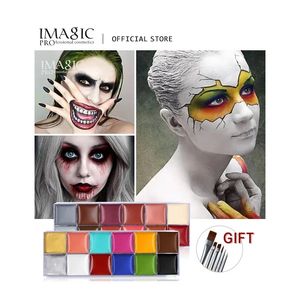 Imagic 12 Color Flash Tattoo och kroppsmålning Oljemålningskonst som används för Halloween Party Fantasy Dresses Beauty Makeup Tools 240529