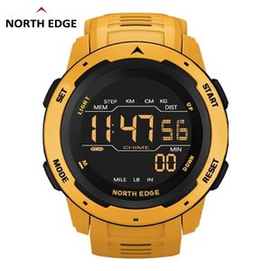 NORTH EDGE Men Digital Watch Men's Sports es Dual Time Pedometer Alarm Clock Waterproof 50M Military 220212 226W