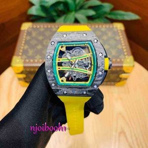 Handleds klocka RM Designer Watch High Quality Luxury Watch Wine Barrel Shaped Titanium Case Sapphire Mirror Ova5
