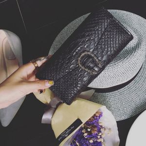 Novo Saco de Autumn Bag coreano Crocodilo Snake Head Lock Wallet Fashion Fashion Três Longa carteira 324c