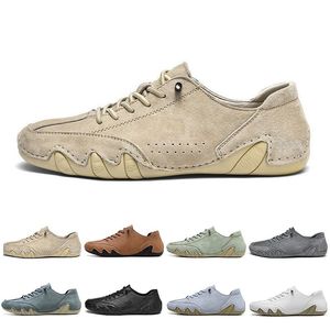 Style8 gai män kvinnor casual skor designer platt sneaker läder mode svart beige teal marinen brun grå mörk kol man tränare sport sneakers