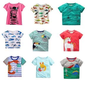 T-shirty skoki mierniki dziewczyny t koszule kwiatowe bawełniane dziecięce ubrania Szczęśliwe dziewczęce koszulki Toddler dla dzieci koszule D240529