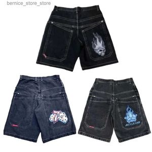 Men's Shorts 2024 Summer Y2K Hip Hop Pocket Baggy Denim Gym Shorts Mens Gothic Men Basketball Shorts Harajuku Gothic Retro Street Wear Q240529