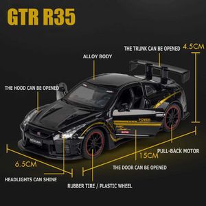 Diecast Model Cars 1 32 Симуляция спортивная гонка Skyline R35 Toy Diecasts автомобили сплай