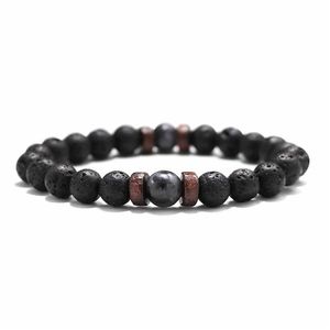 Perlen neues Design Lava Rock Perlen Ketten Armband für Frauen Männer handgefertigtes Holz ätherisch Öl Diffusor Stein Bangle Mode DIY Schmuck Dhd2d