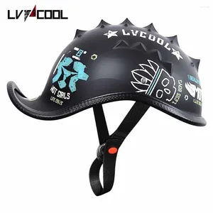 Мотоциклетные шлемы Lvcool 2024 Бейсболка шлем Винтажный летний открытый зерка