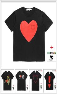 男性Tシャツの女性Tシャツ高品質のティー日本の綿の短袖の刺繍赤いハートビッグラブプリント顔カップル