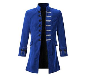 Vintage Steampunk Men Coat Cool Gothic Tailcoat Long Jacket Fashion Retro Button Trench Coats Male Outwear Patry Uniform Costume4814531