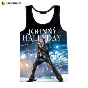 Johnny Hallyday 3D kamizelka Men Mash Modna Owczesna wierzchołek czołgów fajne cosplay plaż