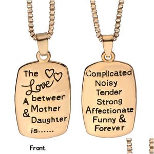 Pendant Necklaces New Arrival The Love Between A Mother Daughter Is Letters For Women Family Fashion Jewelry Drop Delivery Pendants Dhtnz