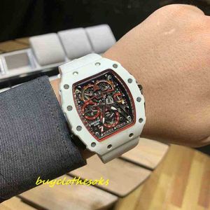 Wrist Watch RM Designer Watch عالية الجودة فاخرة فاخرة نبيذ برميل على شكل علبة التيتانيوم مرآة الياقوت 5WTB