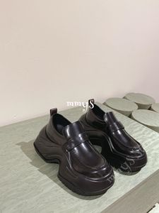 Designer Dress Shoe Sole Loafer Luxury Women Platform Shoes Black Canvas Rubber Ladies High Quality Genuine Leather Casual Shoes Size 35-41