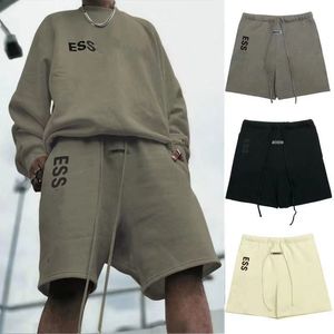 Designer High Quality ESS Cotton Sports Shorts Fashion Vertical Letter Logo Men's Casual Sports Relaxed Knee Length Shorts