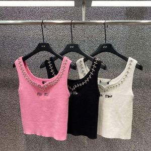 Tanques femininos Camis miumiues sem mangas verão curto slim fit