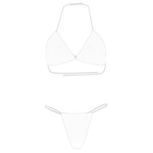 2PC/zestaw bikini zestaw przezroczyste pasek push-up kobiety kantar kantar