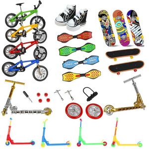 Finger Toys Finger Skate Board Bikes Tech Two Wheels Mini Scooter Fingertip BMX Bicycle Set Fingerboard Shoes Deck Toys Boys Birthday Presents D240529