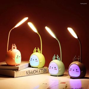 Table Lamps Cute Cartoon Desk Lamp Eye Protection Energy-saving Reading USB Charging Sleeping Night Light LED For Kids Gift