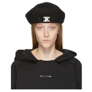 2019 1017 Alyx Studio Logo wełna czarno -biała beret mężczyźni i kobiety Hip Hop Outdoor Street Warm Hat 294U