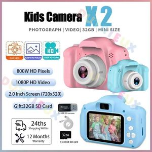 Toy Cameras Film Mini childrens camera X2 digital retro educational toy projection video outdoor photography gift 32GB WX5.28OBWO