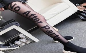 Tattoo Tights Mulheres NÃO APENAS APENAS TILAS DE PARTAS LETRAS PRETAS MEDAÇÕES DE SÉRIE