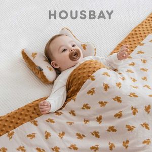 Quilts Quilts Babydecke 120*150 cm doppelseitig Patchwork Design brauner weicher Winter Dicker Quilt für Kinder 0-6 Jahre Baby Bettwäsche Decke WX5.28