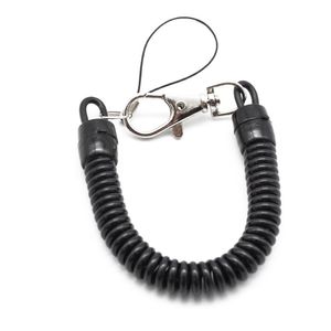 Plast svart utdragbar nyckel ring vårspiral spiral stretch kedja nyckelring för män kvinnor rensar nyckelhållare telefon anti förlorad nyckelring gif 2838