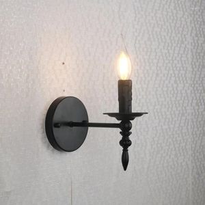 Duvar lambaları Vintage Demir Sanat Lambası Siyah Led Işıklar Retro Loft Sconces Armatürler Oturma Odası Başucu Balkon Koridoru