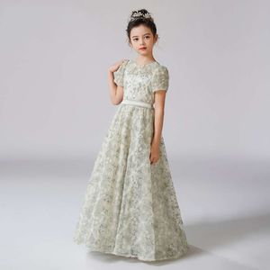 Dideyttawl O-Neck Sukienka na krążkową koronkowe sukienki z kwiatami dziewczyny