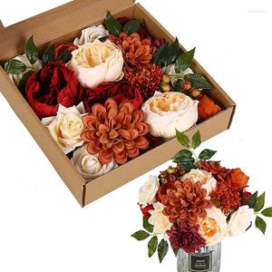装飾的な花高品質のウェディングブーケ誕生日のための人工シルクボックス母の日ギフト偽の花の家の装飾