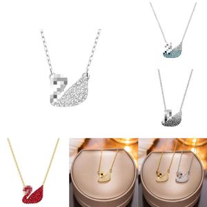 Fashion Women's Pendant Necklace Light Y2K White Crystal Swan Necklace,gifts for Girls