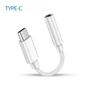 Typ C till 3,5 mm Aux-adapter Typ-C 3 5 Jack Audio Cable för iPhone 12 Pro Huawei V30 Mate 20 P30 Xiaomi Mi 10 9