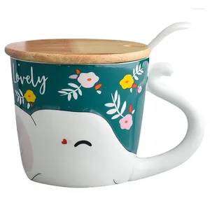 Muggar söt elefant keramisk kopp mugg kaffekoppar ovanligt te original och roligt att ge bort par gåva