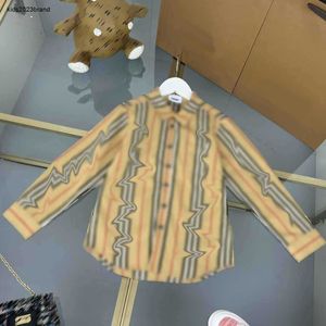 New baby shirt high-quality Plaid lapel shirt kids designer clothes Size 110-160 CM Multicolored stripes child cardigan girls boys Blouses 24May