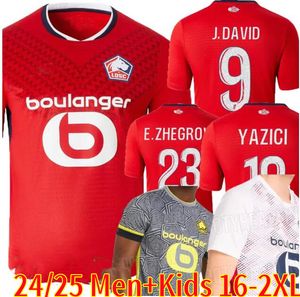 24 25 Losc Lille Soccer Jerseys Cabella J David Yazici Haraldso Angel Football Room 2024 2025 Lille Olympique E. -rhegrov Maillot для взрослых детей kit