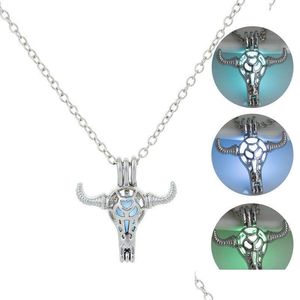 Medaliki modne świetliste BLID GHED Naszyjniki dla kobiet świecą w ciemnej kamiennej klatce otwarte łańcuchy sier biżuteria