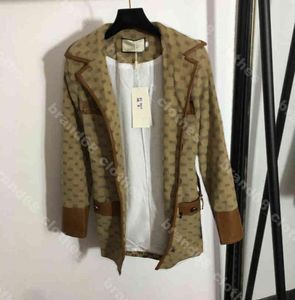 Designer Womens Jacket Contrast Print Retro Spotted Coat Casual Comfortable Versatile Fashion Womens Clothing4552596