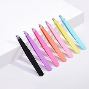 1.5 Thick Stainless Steel Plucking Oblique Mouth Eyebrow Trimming Clip Eyebrow Tweezers Beauty Tool 96mm Color Eyebrow Clip