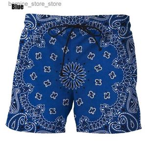 Herren Shorts New Bandana Muster Männer Frauen 3d Druck Harajuku Style Strand Kurzhose Kausaler Modewasser Sport Fitnessstudio Hose Surfbrett Shorts Q240529