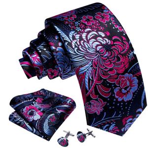 Neck Ties Elegant floral silk mens tie Hanji cufflink set jacquard necklace suitable for mens weddings business parties events Barry. Wang! Q240528