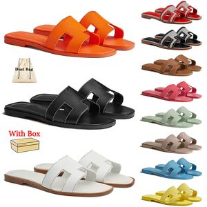 designer H sandals Women Slippers Beach Sliders Luxury Orange Black White Womens Slipper Ladies Mules Flat Sole Outdoor Casual Platform Slides Leather Patent Shoes