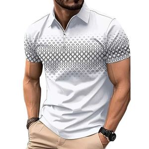 Polos maschile maschili per manica corta Summer Fashion Casual 3D Shirt con cerniera digitale.Z240529