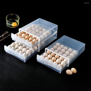 Storage Bottles Kitchen Supplies Transparent Refrigerator Egg Holder Organizer Box Drawer Case Double Layer Tray