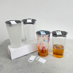 DIY Highball Clear 20oz Blank Sublimation Beer Opener Pint Glass Cups Cocktail Mixing Glass för kalla drycker, läsk, vatten