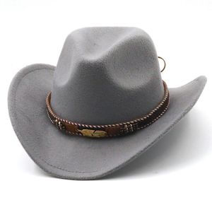 Breda randen hattar retro fedora hatt mans västra cowboy män för gentleman pappa cowgirl Sombrero Hombre 314n