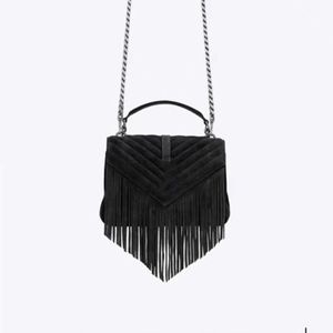 Tassel Messel Messenger Torby na ramię kobiety łańcuch torebki torebka V Stripes Nubuck skórzana torba krzyżowa