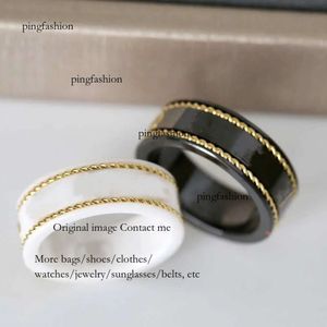 Pedras de ouro de moda de moda anéis de carta para mulheres casal de casal de cerâmica modelas de jóias suprimento de jóias ping