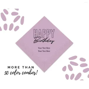 Abastecimento de festas 50pcs personalizados feliz aniversário guardanapos - 50 marco personalizado 50º
